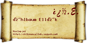 Öhlbaum Ellák névjegykártya